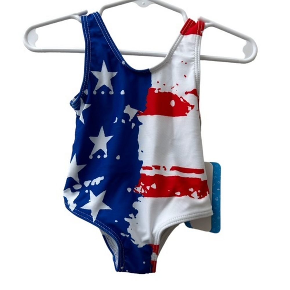 IFFEI American Flag Swim Suit baby girl 3-6 mos NWT (588)